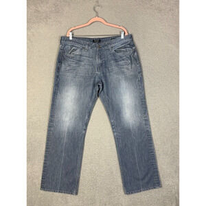 Guess Jeans Mens 38x32 Blue Denim Desmond Relaxed Straight Faded Y2K